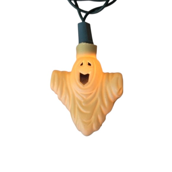 Vintage Spooky Hollow Halloween Ghost Electric Plug In String Light Set - Picture 1 of 12